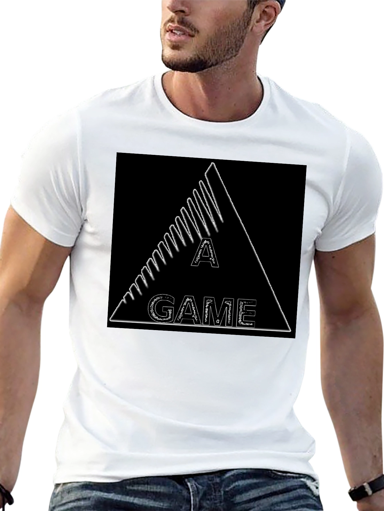 A Game Triangle Graphic Black T-Shirt