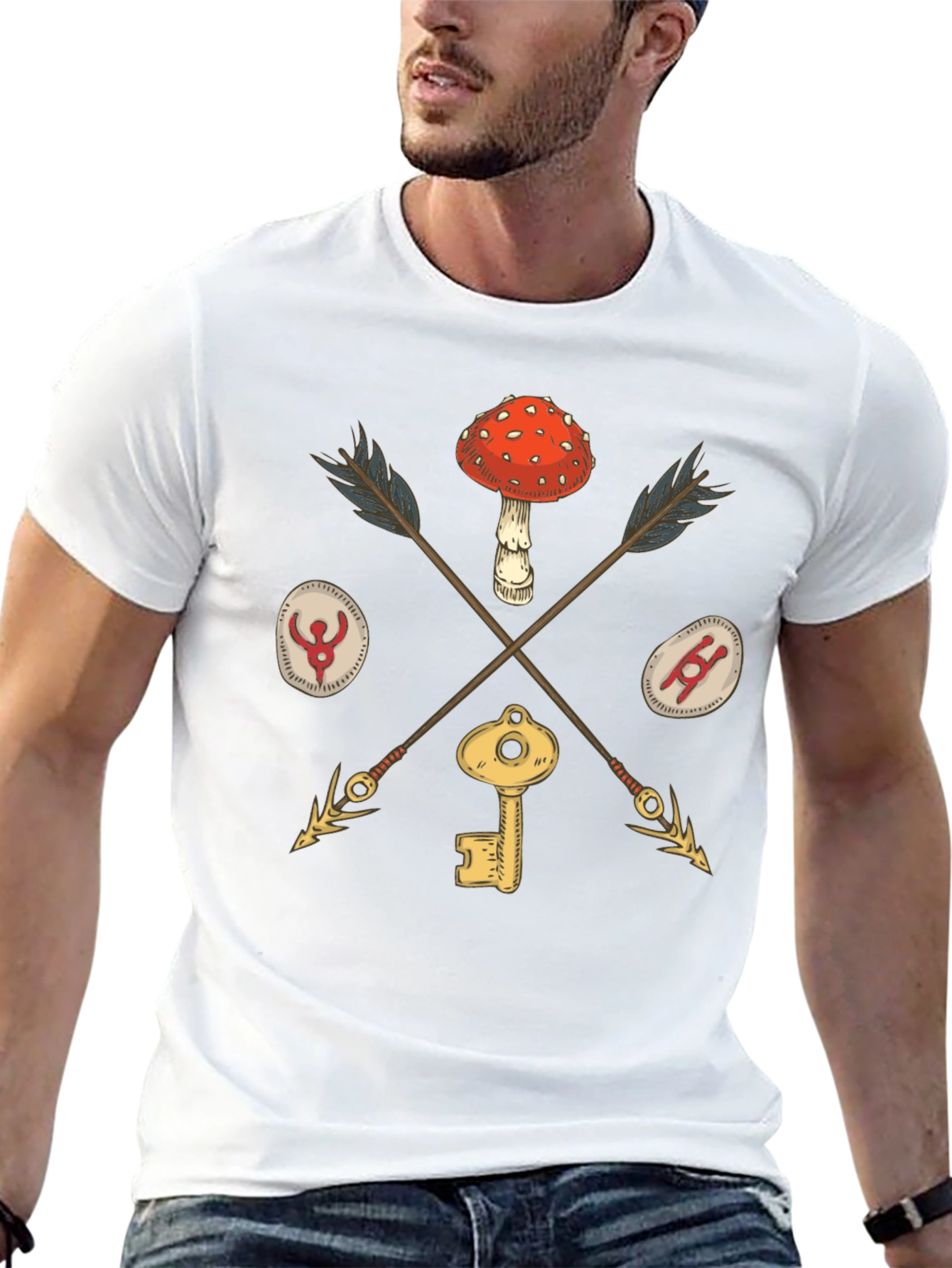 Amanita Muscaria Arrow Black T-Shirt