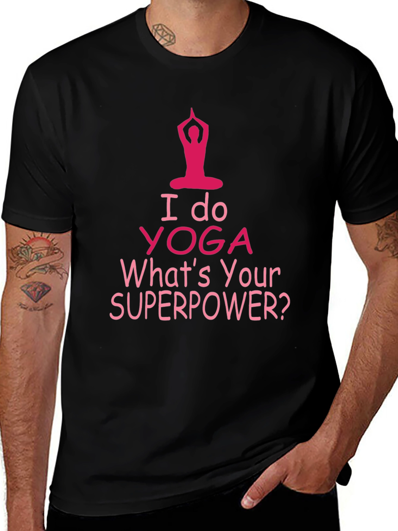 Yoga Superpower Tee - Mens Black T-Shirt