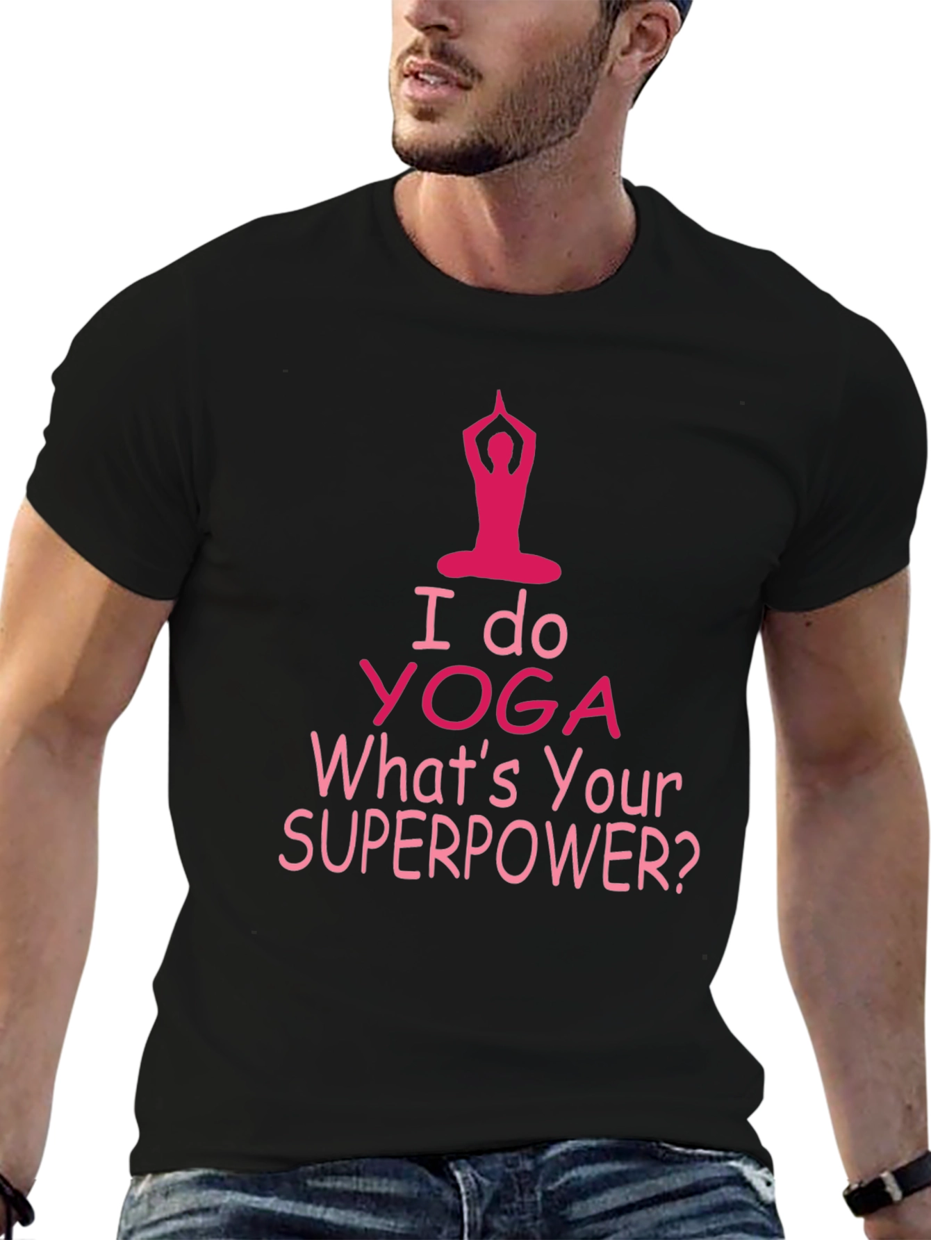 Yoga Superpower Tee - Mens Black T-Shirt