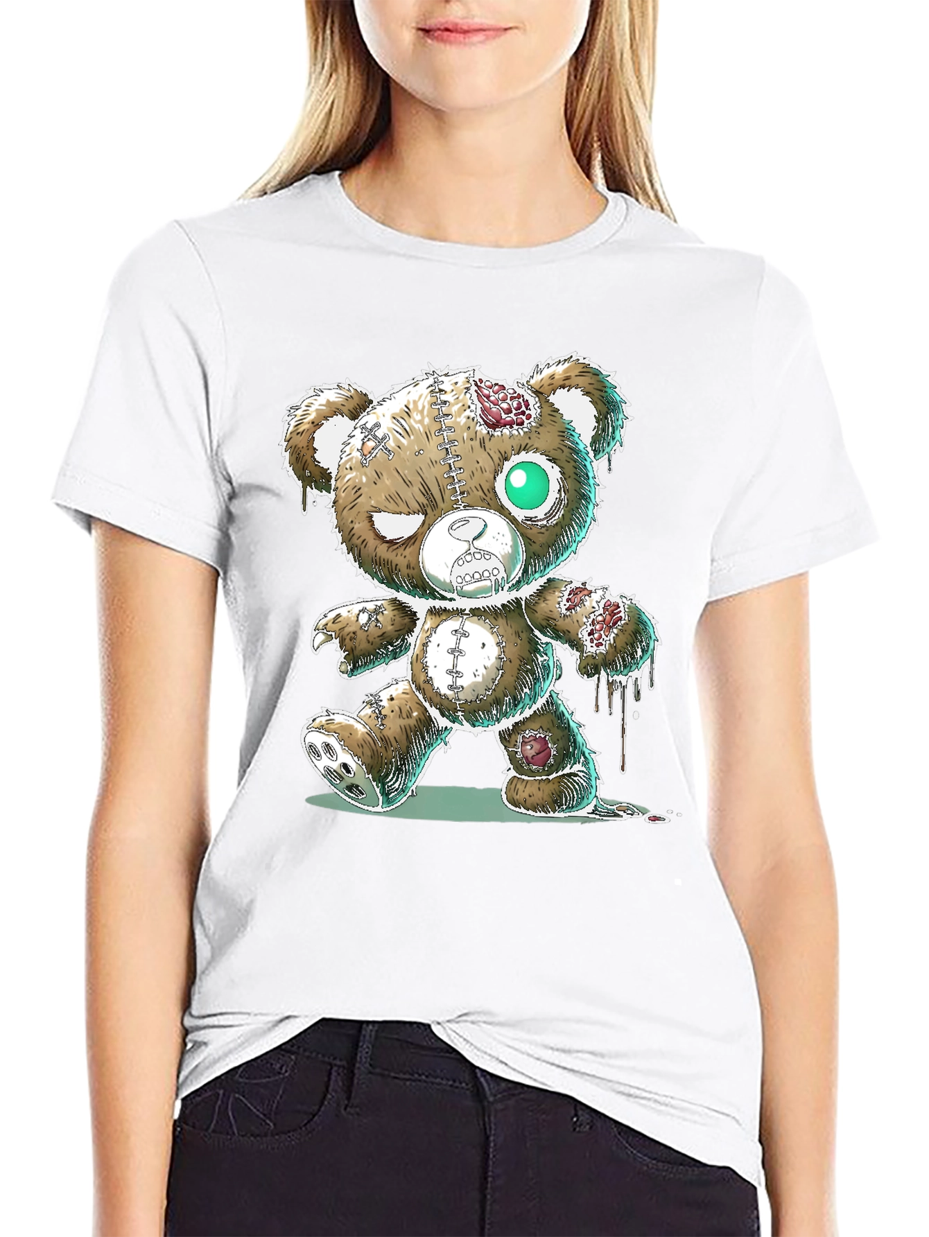 Zombie Teddy Bear Graphic T-Shirt