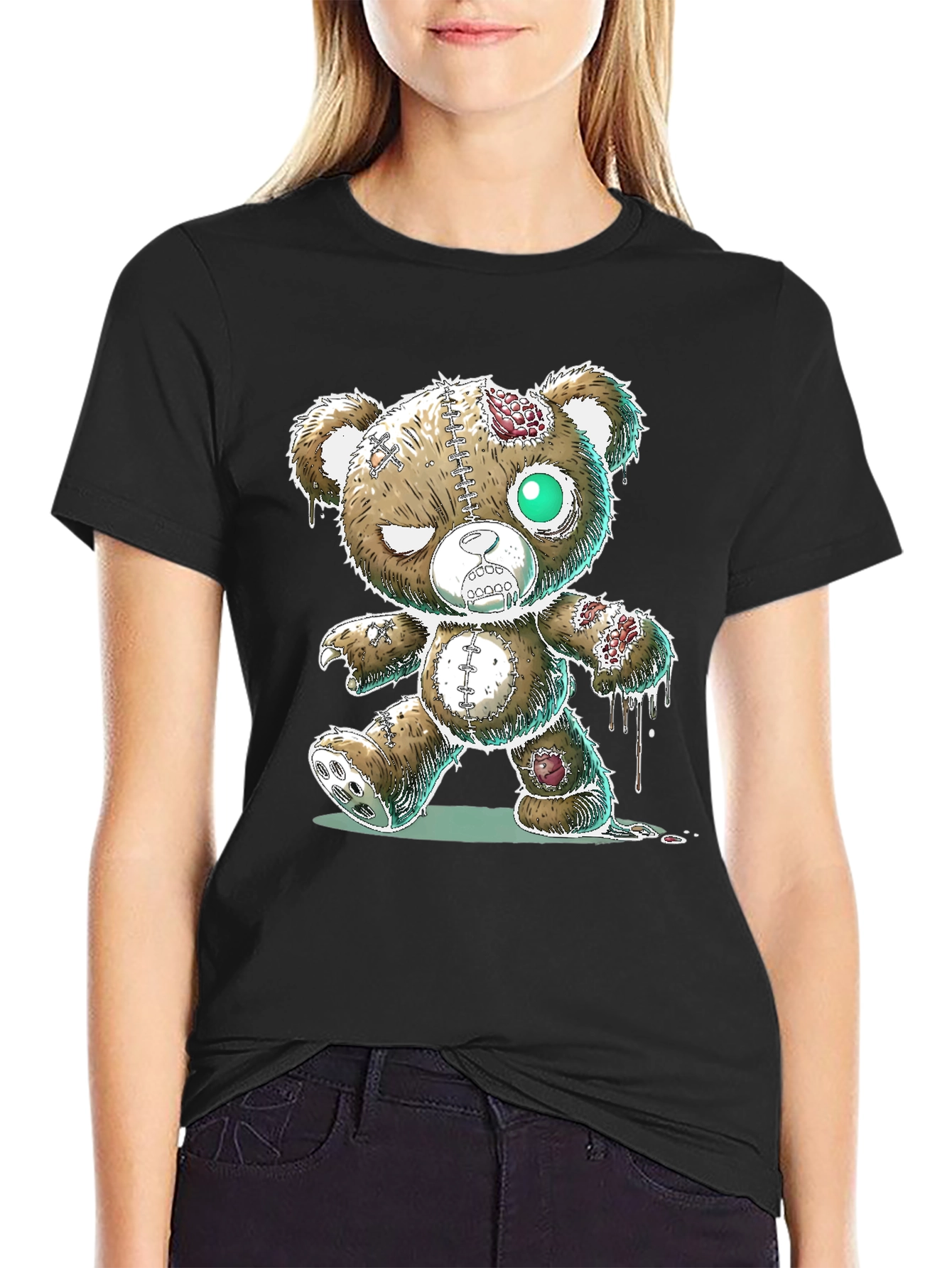 Zombie Teddy Bear Graphic T-Shirt