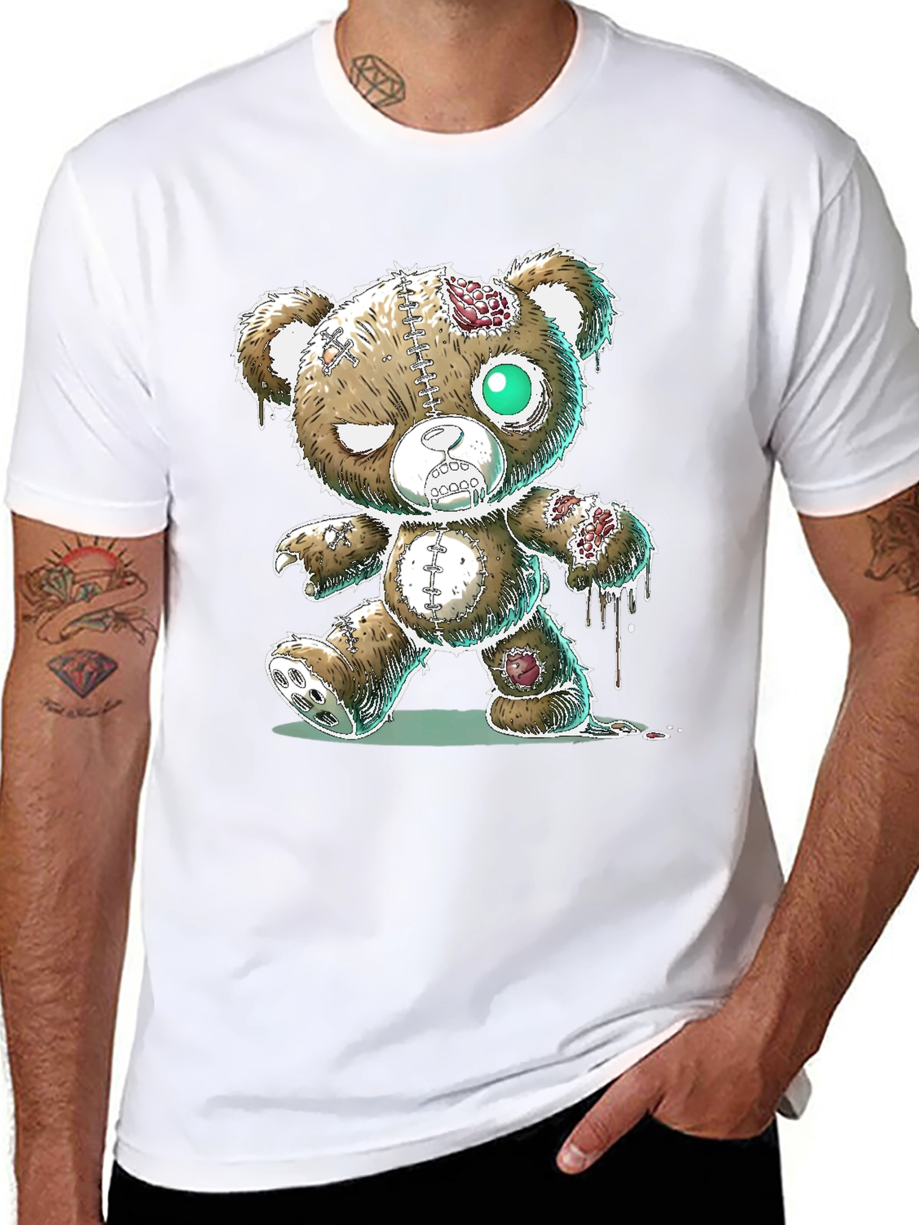 Zombie Teddy Bear Graphic T-Shirt