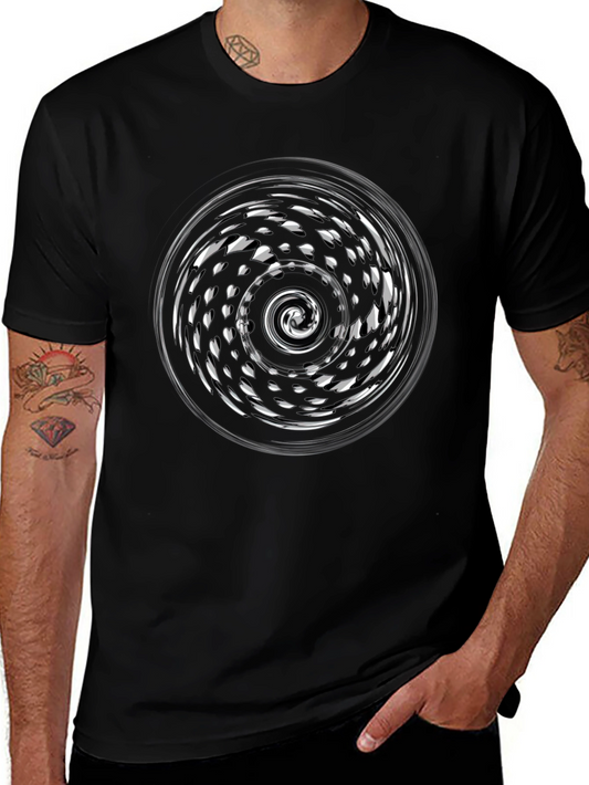 Abstract Swirl Graphic T-Shirt - Stylish Mens Tee