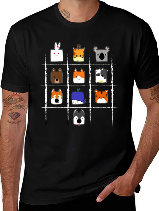 Animal Tic-Tac-Toe Graphic T-Shirt