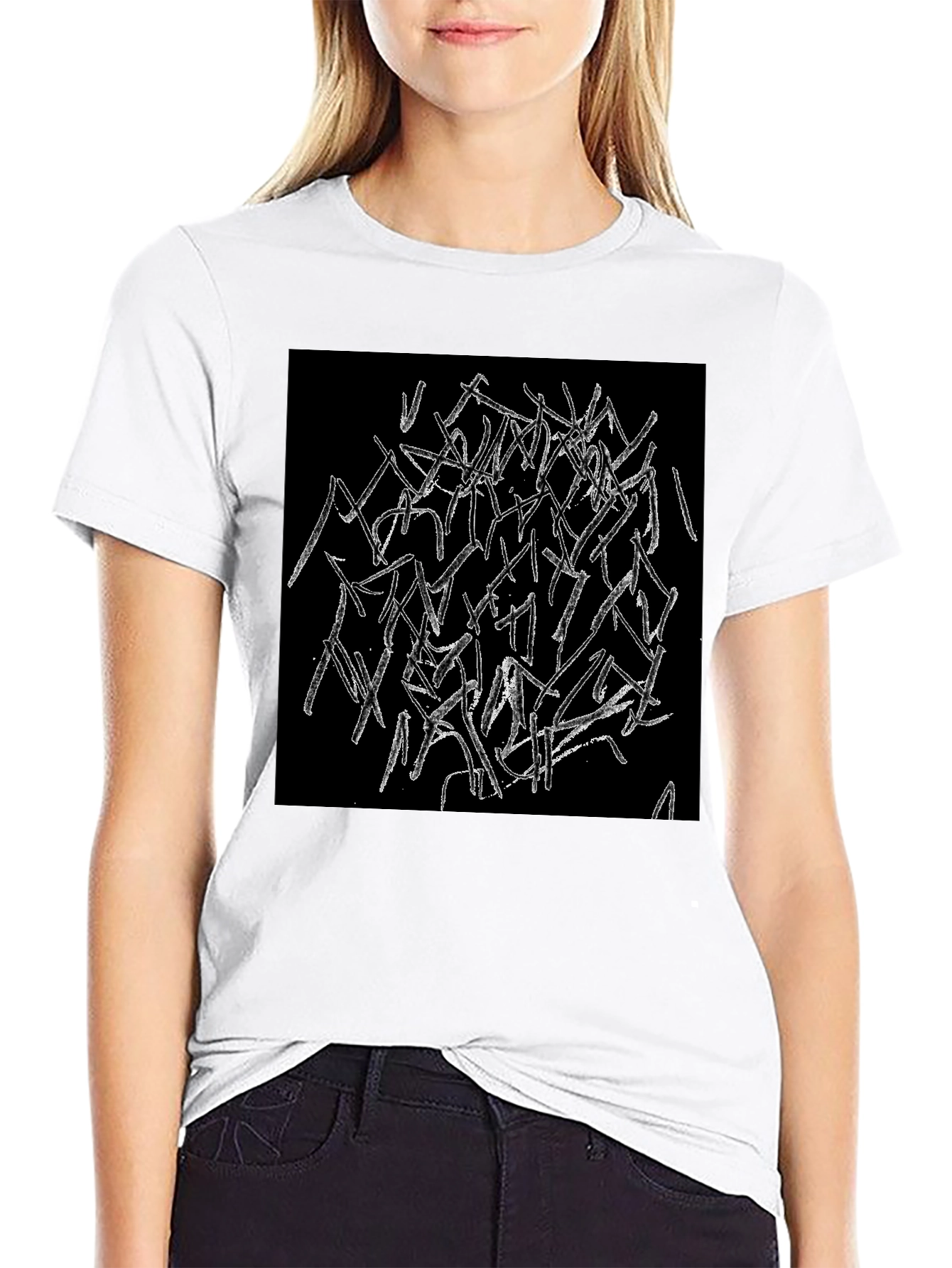 Abstract Graphic Black T-Shirt