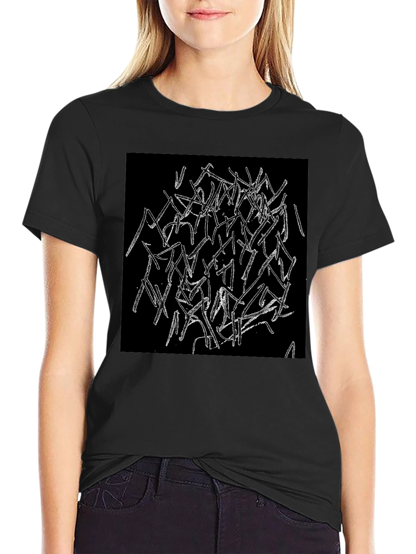 Abstract Graphic Black T-Shirt