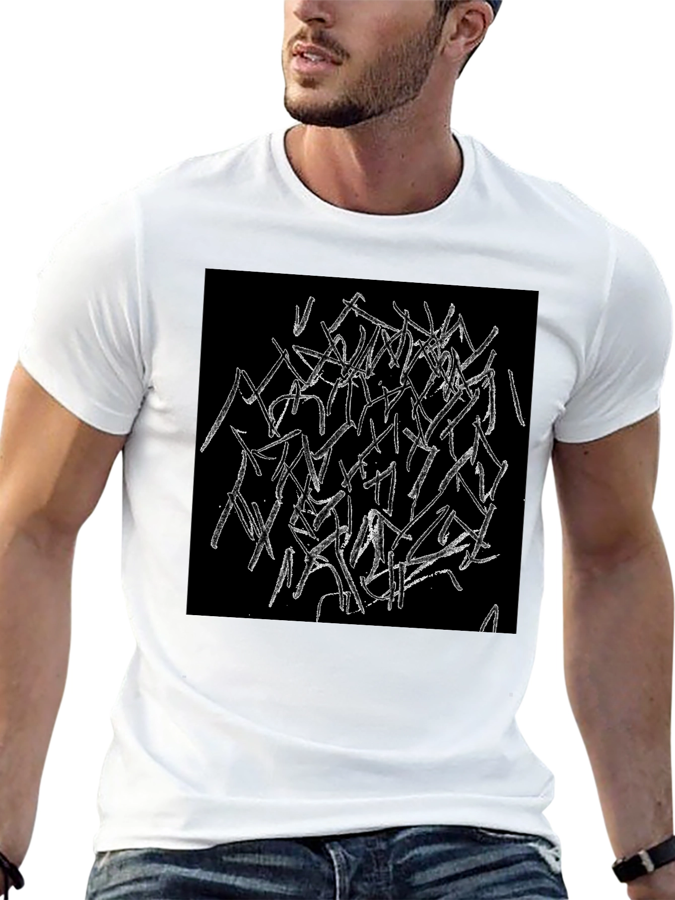 Abstract Graphic Black T-Shirt