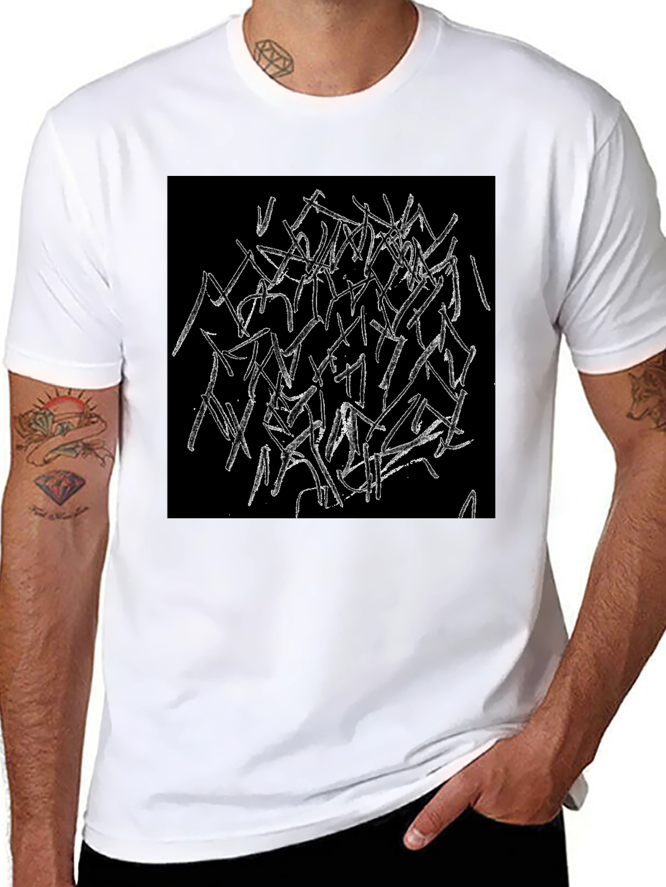 Abstract Graphic Black T-Shirt