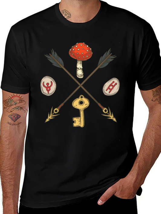 Amanita Muscaria Arrow Black T-Shirt