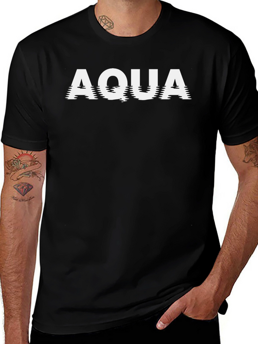Aqua Graphic Tee - Cool Water Ripple Design